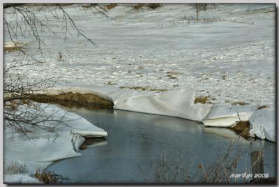The frozen tundra beginning to melt ... a little!!