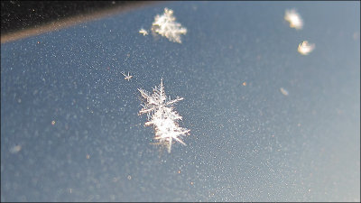 Snow flake on my car