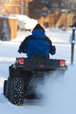 ATV with Snow Plow