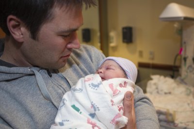 Andy with his new daughter Addison