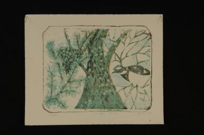 winter pine (reduction lithograph) 10 x 13