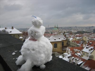 Praha snow man