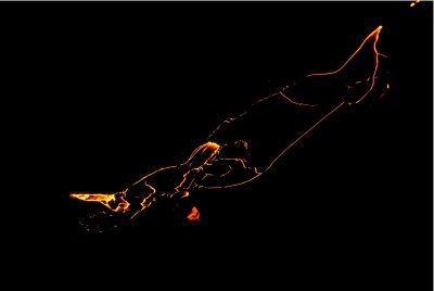 lava flow at night
