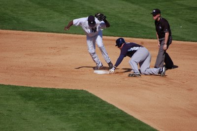Cano steps on second