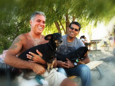 2007 Bluffers Beach - Desmond, the dogs & I
