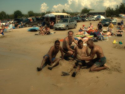 2003 Sauble Beach - Charlie, John d., Desmond and Terry B.