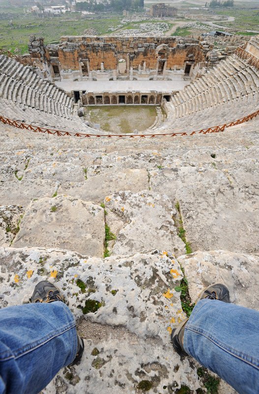 Pamukkale. Hierapolis. Roman Theatre. The only spectator