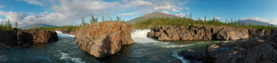 circus of waterfalls on the confluence of the Yaktali and the Dulismar rivers