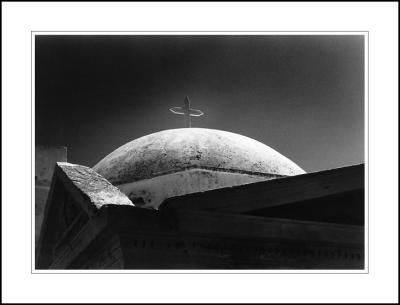 Santorini church dome with cross, 1982