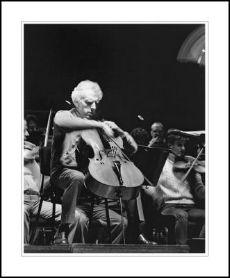 Paul Tortelier, cellist, rehearsing 2 1980