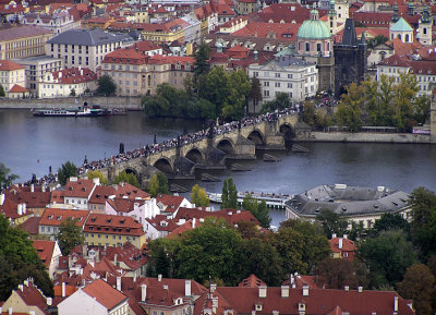 Charles bridge from Petrin Hill Tower