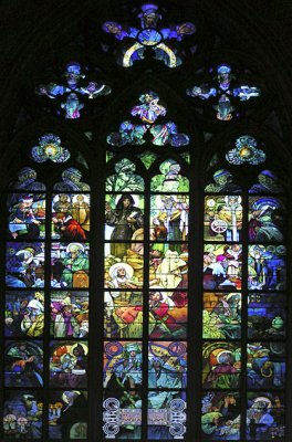 Mucha stained glass, St Vitus Cathedral