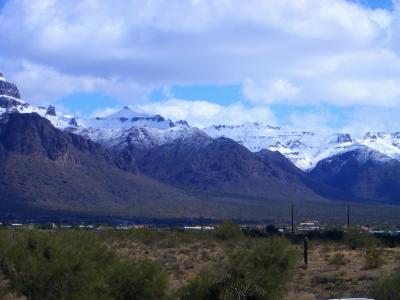 Snow Capped Mts in Apache Junction