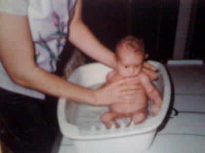 Jennifer getting a bath