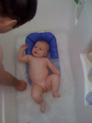 Bath time with daddy