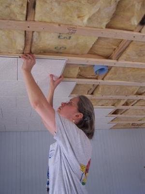 Nanna Putting Up That Ceiling