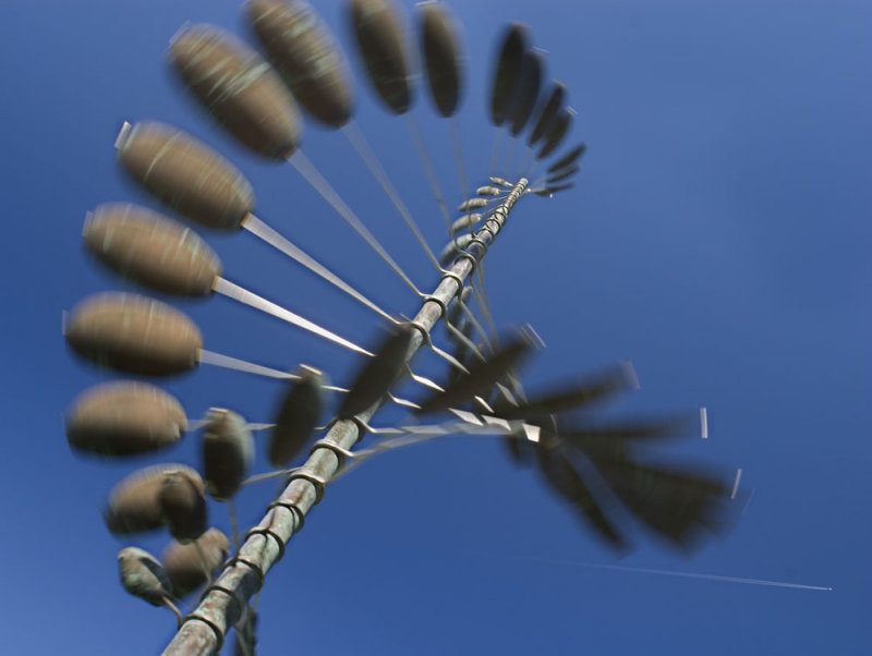 Whirlygig and jet trail