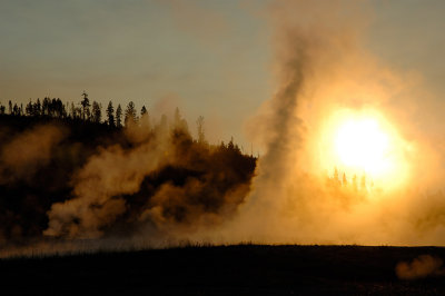 GeyserHill in morning light, Yellowstone