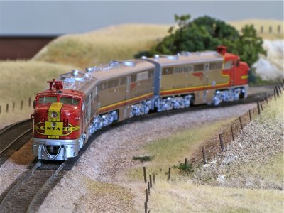The ATSF PA's out on the mainline.