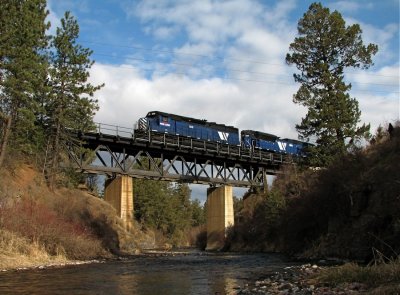 MRL Gas Local over the Jocko River in Arlee, MT. 04/07/08