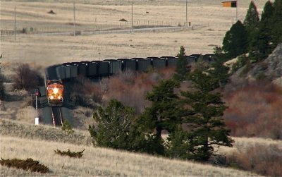 The headend approaching Greenhorn Creek Gulch between Birdseye, and Austin, MT. 04/08/08