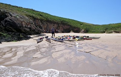 landing on the beach