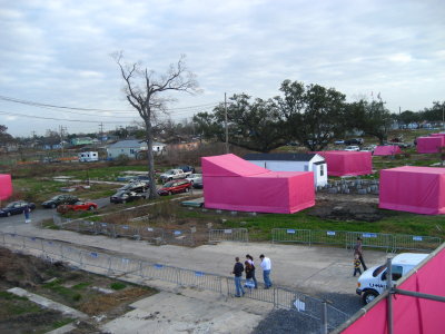 View from a pink house
