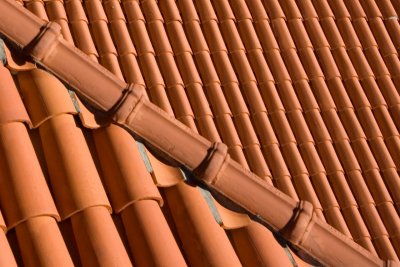 New and old roof tiles
