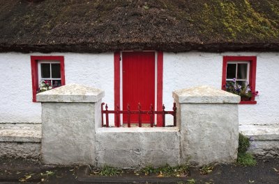 Red door and red windows