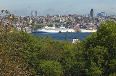 Cruise ships on the Bosporus