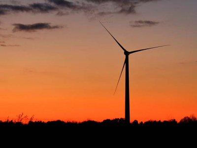 Windmill at dusk