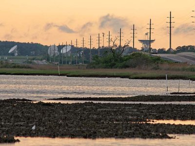 Wallops NASA facility, across Chincoteague Bay