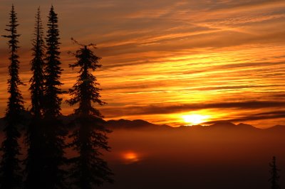 Sunrise over Monashee Mountains