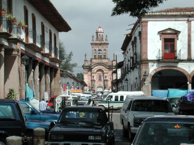 Patzcuarro Cathedral on Market day