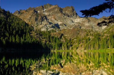 Sierra Buttes Reflection on Sardine Lake