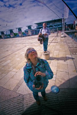 Looking at the globe!