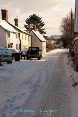 The snowy street
