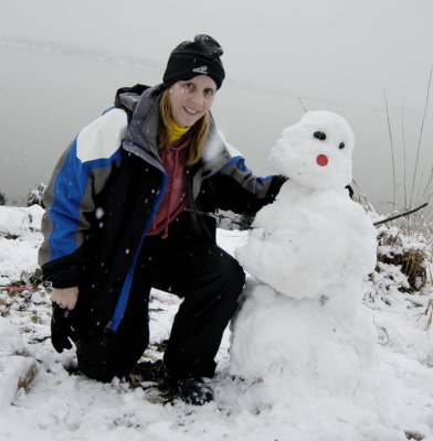Diane & snowman
