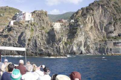 62.  Coming in to Manarola to transfer passengers.