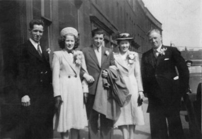 1948 Bill & Dorothy's wedding.... Grandad Duncan, Mary, Bill, Dorothy and Uncle Danny.