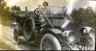 muriel in  car - she told me she picked it up at the dealer & she taught her dad how to drive it