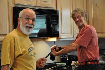Ed and Ron prepare breakfast