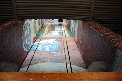 Looking up into the clock tower