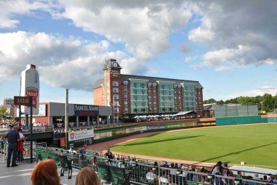 The Hilton Garden Inn overlooks the ballpark