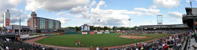 A panoramic view of the ballpark