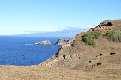 As we round West Maui, Mauna Haleakala looms in the distance