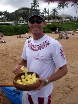 Pineapple refreshments for our crew