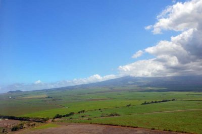 Flying over the fertile slopes of Haleakala