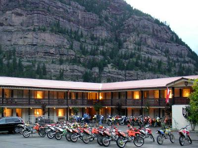 Dirt riders at the Best Western Twin Peaks Motel