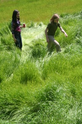 Sarah and friend playing in the grass